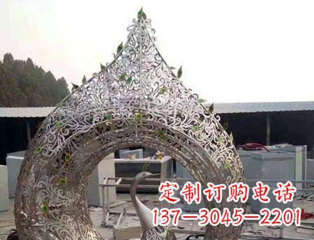 绵阳不锈钢镂空孔雀雕塑精美的艺术之作