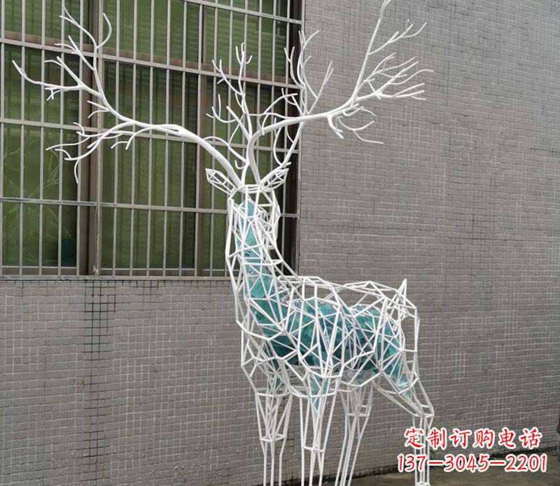 绵阳不锈钢镂空梅花鹿雕塑——流动的美丽