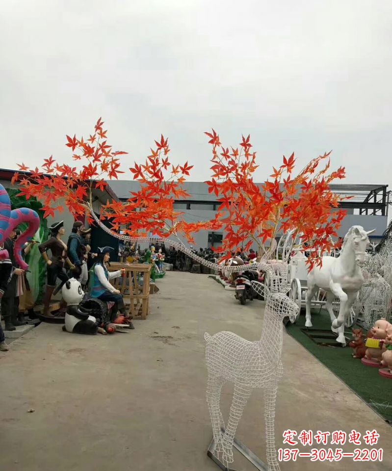 绵阳不锈钢麋鹿雕塑精美的艺术品