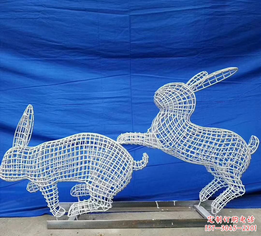 绵阳不锈钢镂空兔子精美雕塑展现可爱