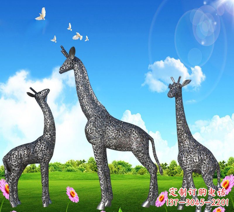 绵阳不锈钢长颈鹿雕塑优雅美观的艺术品