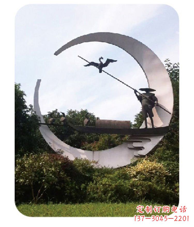 绵阳不锈钢鸬鹚雕塑