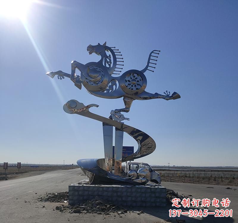绵阳不锈钢马踏飞燕城市雕塑