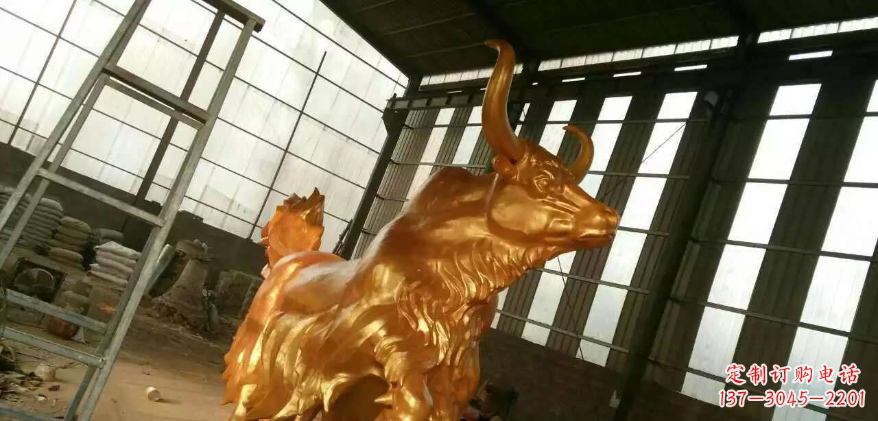 绵阳精美不锈钢牦牛钛金雕塑