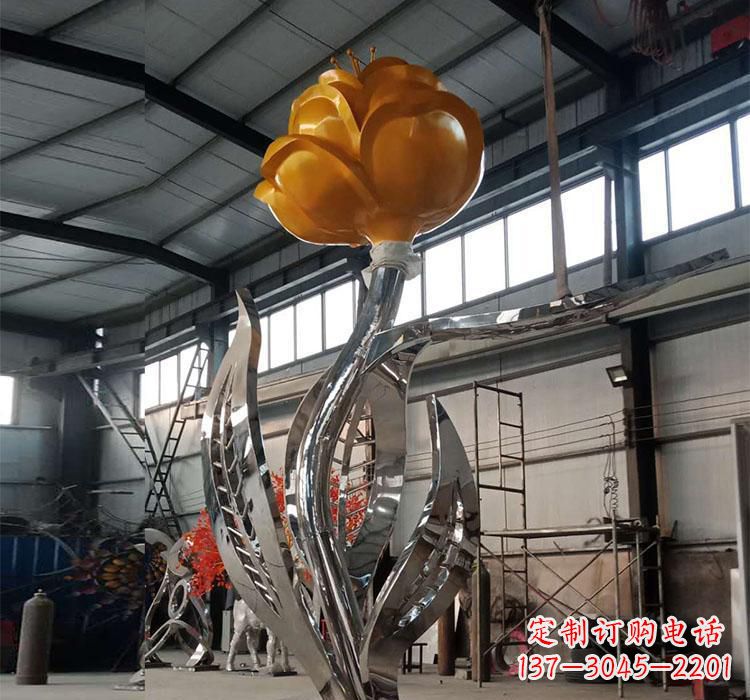 绵阳不锈钢玫瑰花雕塑一款非凡的艺术品