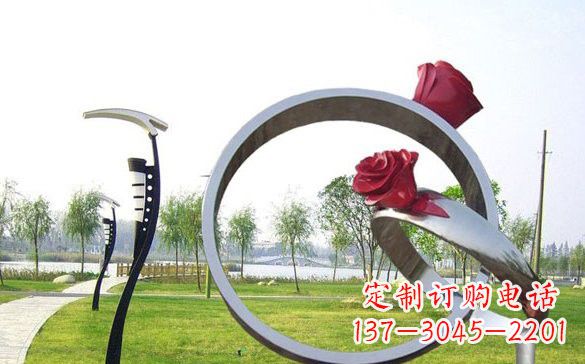 绵阳不锈钢玫瑰花戒指精致雕塑之美