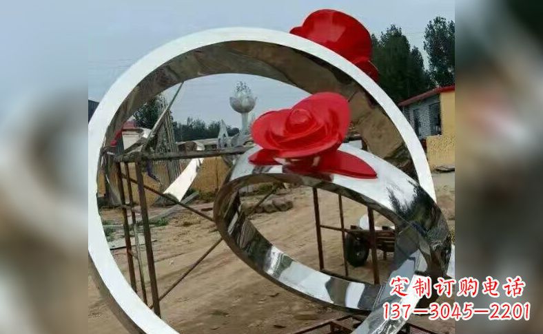 绵阳不锈钢玫瑰花戒指雕塑