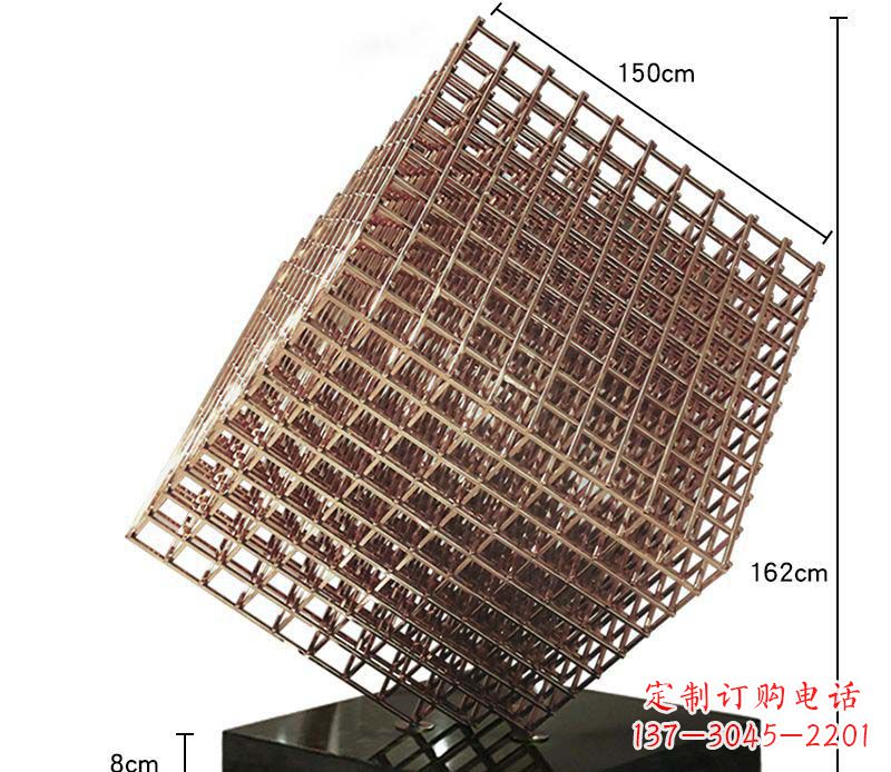 绵阳玫瑰金色几何雕塑