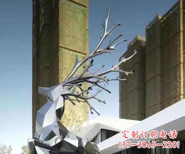 绵阳梅花鹿雕塑美丽的景观和动物雕塑