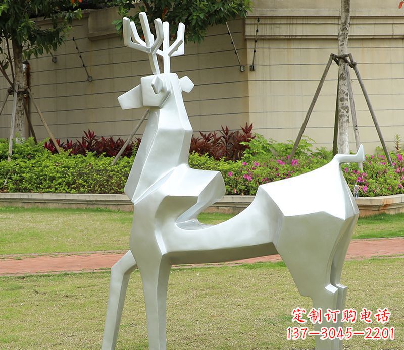 绵阳不锈钢美陈动物雕塑——鹿