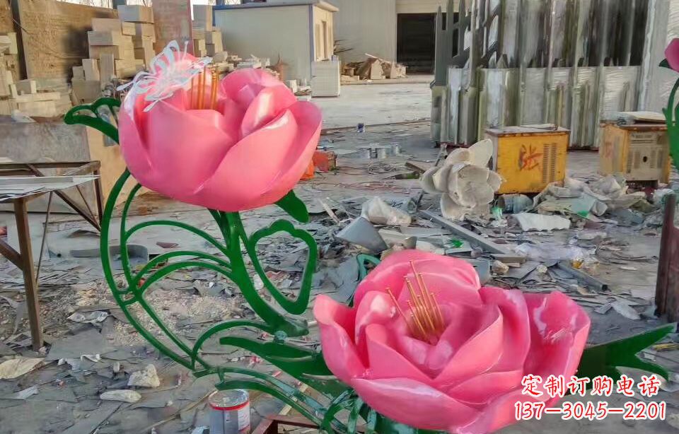 绵阳精美牡丹雕塑点缀景观