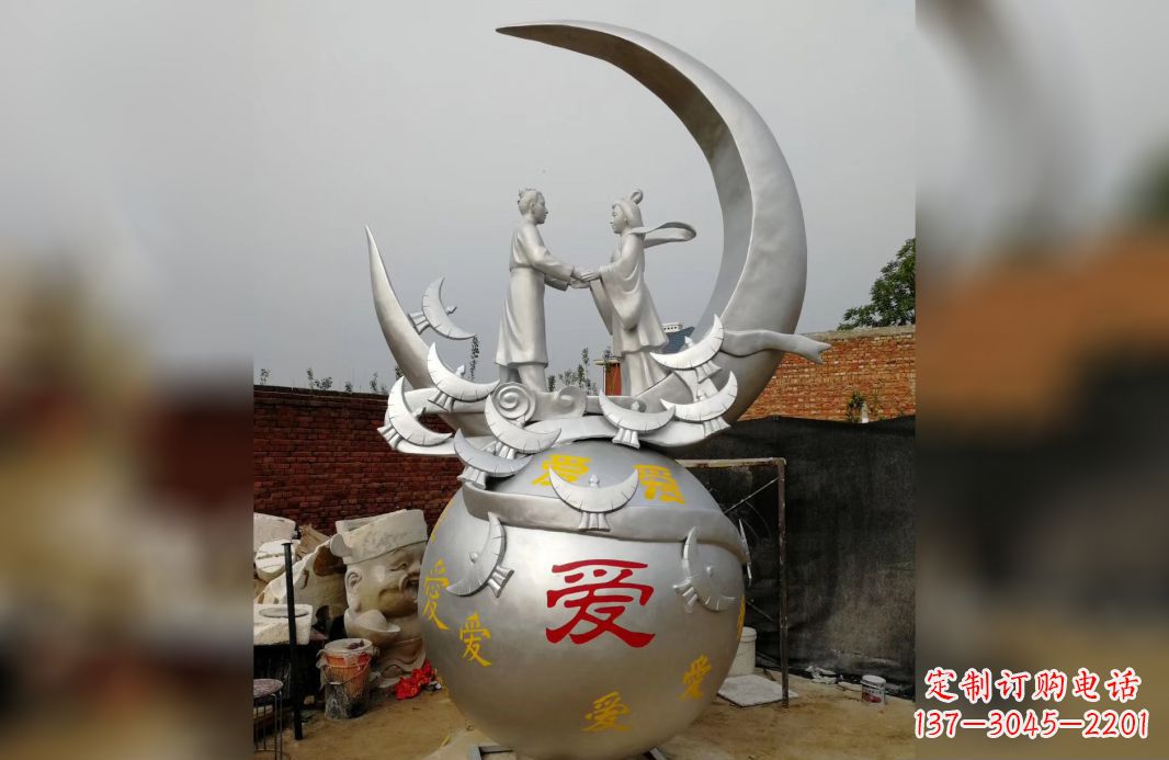 绵阳不锈钢牛郎织女雕塑爱情永存