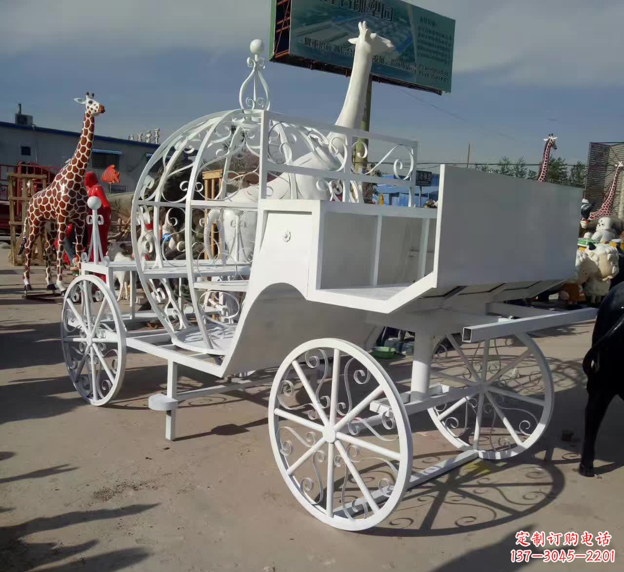 绵阳不锈钢欧式马车雕塑精美的艺术品