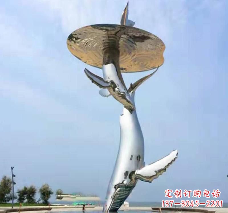 绵阳不锈钢海豚雕塑精美的艺术品