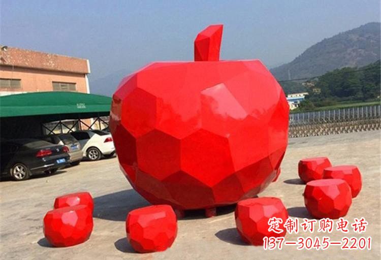 绵阳不锈钢喷漆苹果雕塑
