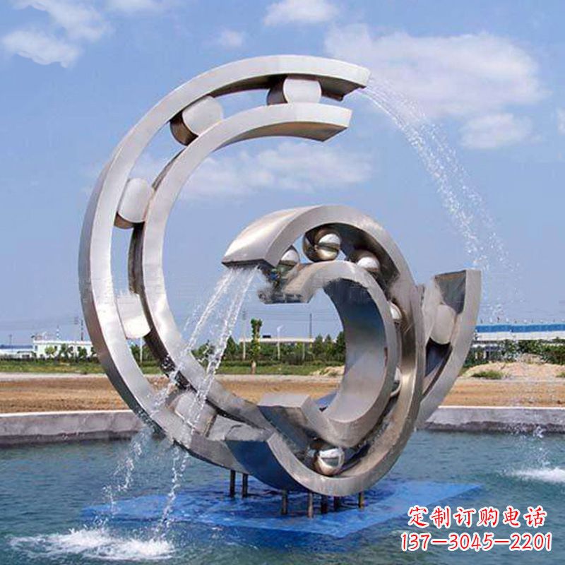 绵阳不锈钢喷水雕塑点缀园林水景的美