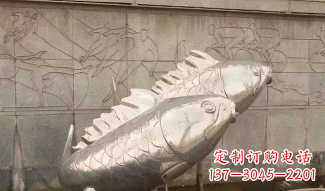 绵阳不锈钢喷泉鱼雕塑美丽装点城市