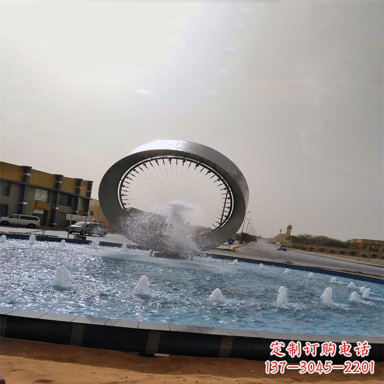 绵阳精美不锈钢喷泉雕塑,增添环形绿景魅力