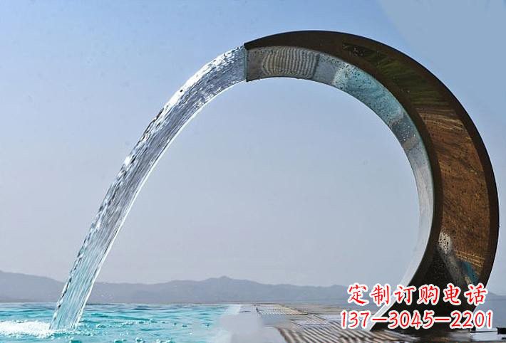 绵阳精美不锈钢喷水圆环雕塑
