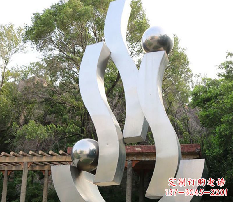 绵阳景观雕塑现代不锈钢飘带