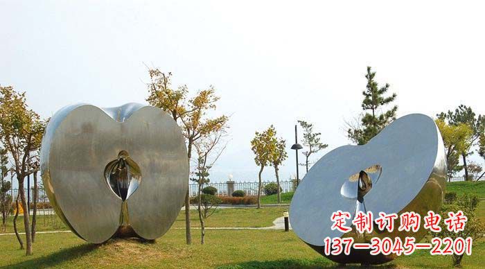 绵阳不锈钢苹果雕塑象征新生活的精神