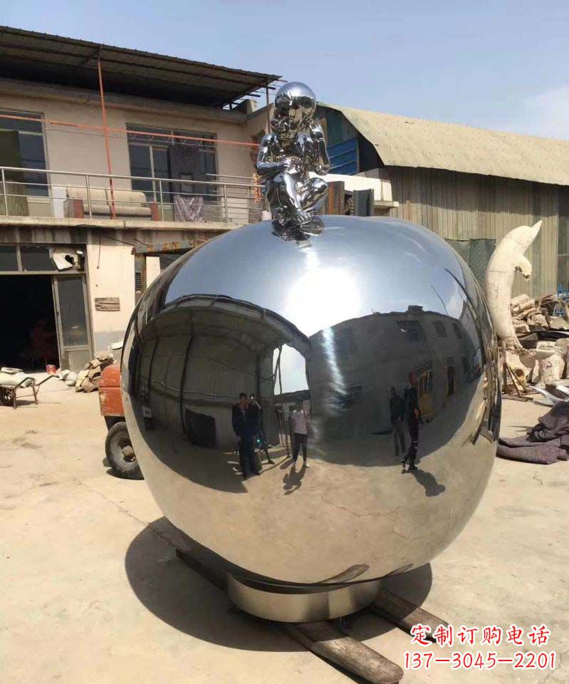 绵阳精美不锈钢苹果雕塑