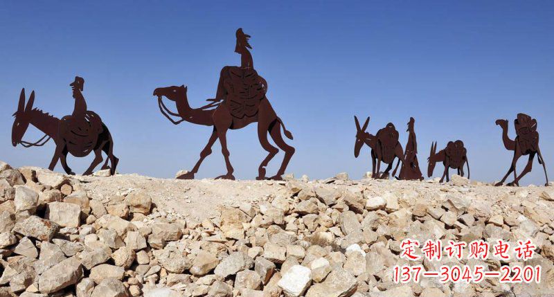 绵阳不锈钢骆驼雕塑传承古代传统