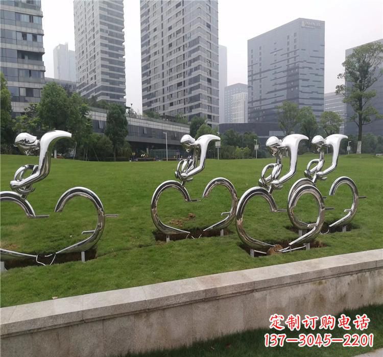 绵阳不锈钢自行车雕塑美丽的艺术绽放