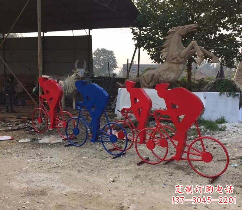 绵阳不锈钢骑自行车雕塑一种经典的艺术形式