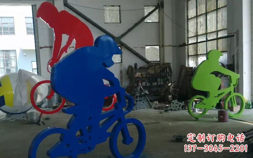 绵阳不锈钢骑自行车的运动雕塑