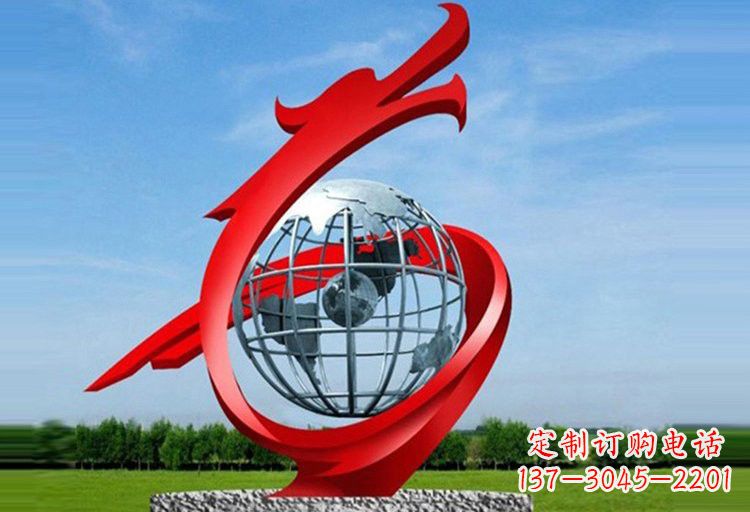 绵阳不锈钢地球雕塑精美雕塑饰以美丽世界