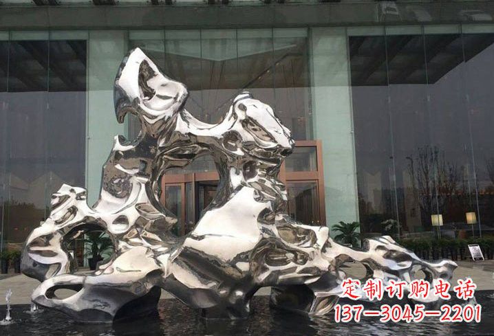 绵阳精美太湖石雕塑,不锈钢企业的杰作