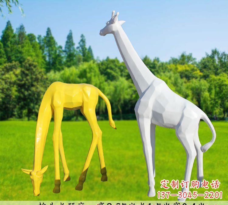 绵阳不锈钢长颈鹿雕塑完美结合美丽与耐久
