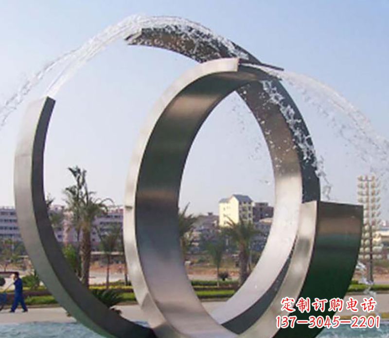 绵阳不锈钢情侣戒指雕塑象征爱情的永恒之物