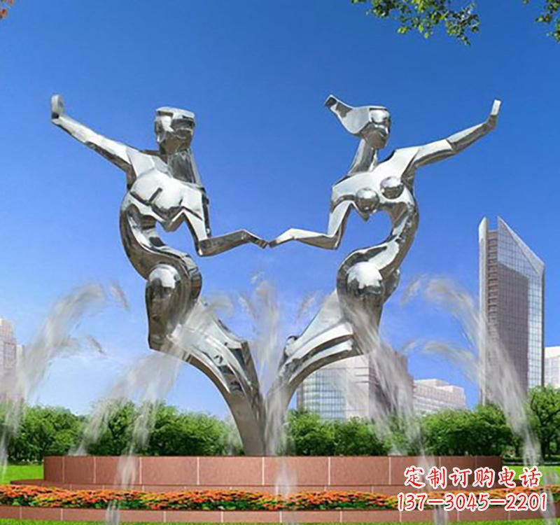 绵阳不锈钢情侣雕塑浪漫永恒的象征