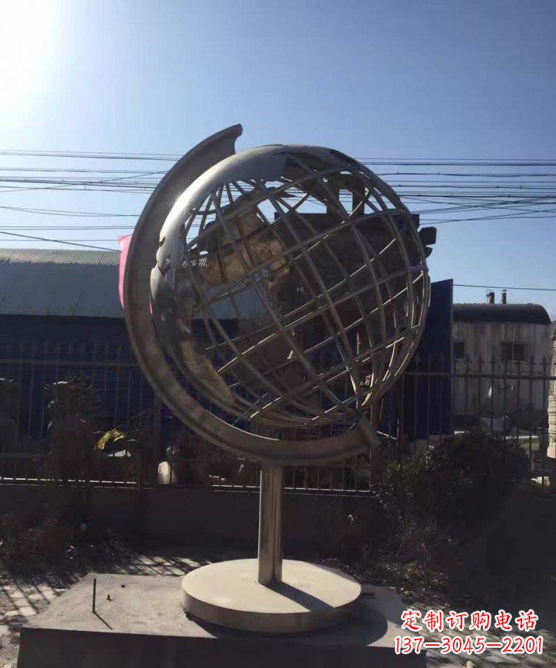 绵阳不锈钢地球仪雕塑精美装饰室内空间