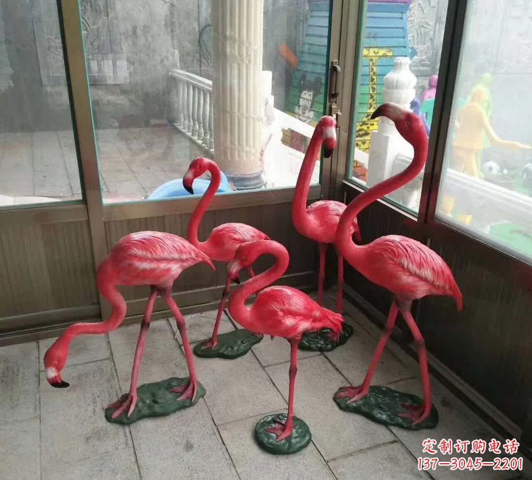 绵阳不锈钢室外仿真火烈鸟雕塑美丽、优雅、壮观