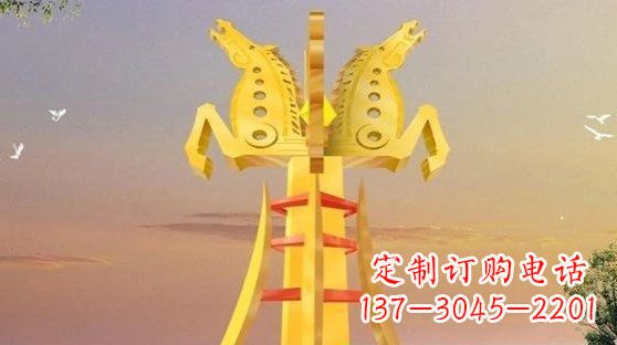 绵阳不锈钢双马雕塑雕塑艺术的精美之作