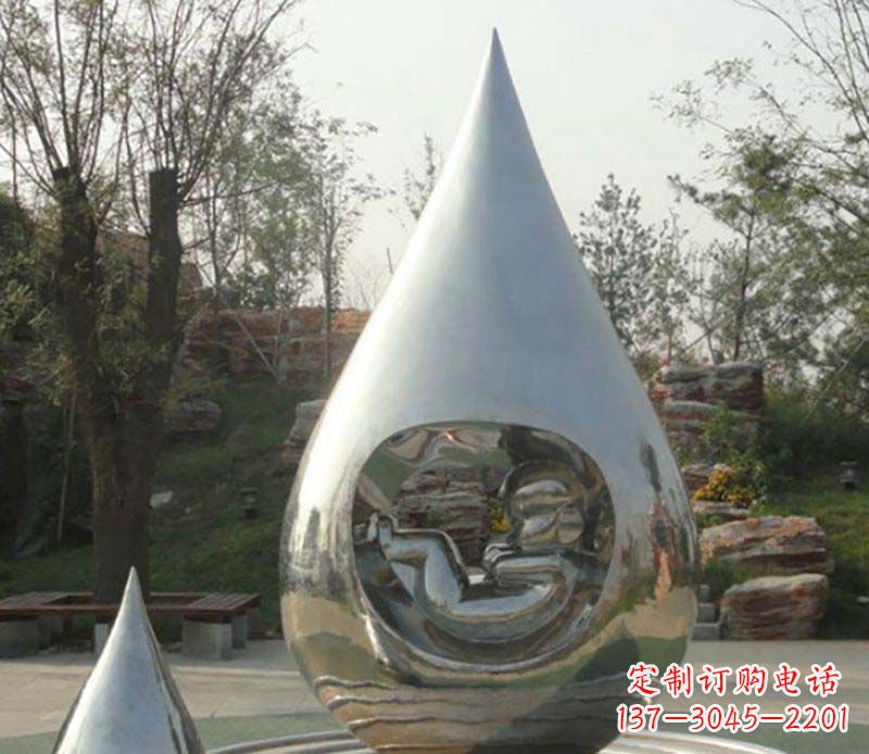 绵阳不锈钢水滴雕塑精致简约的艺术之美