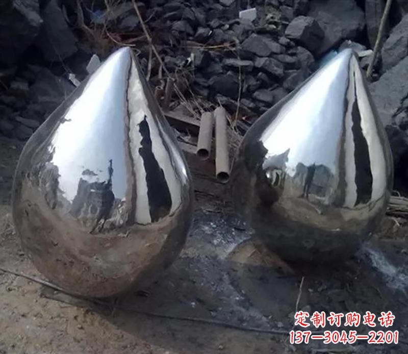 绵阳不锈钢水滴雕塑美丽绽放