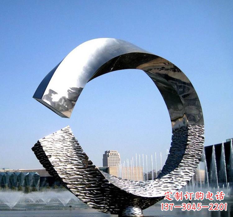 绵阳不锈钢水景圆环雕塑艺术与美的结合