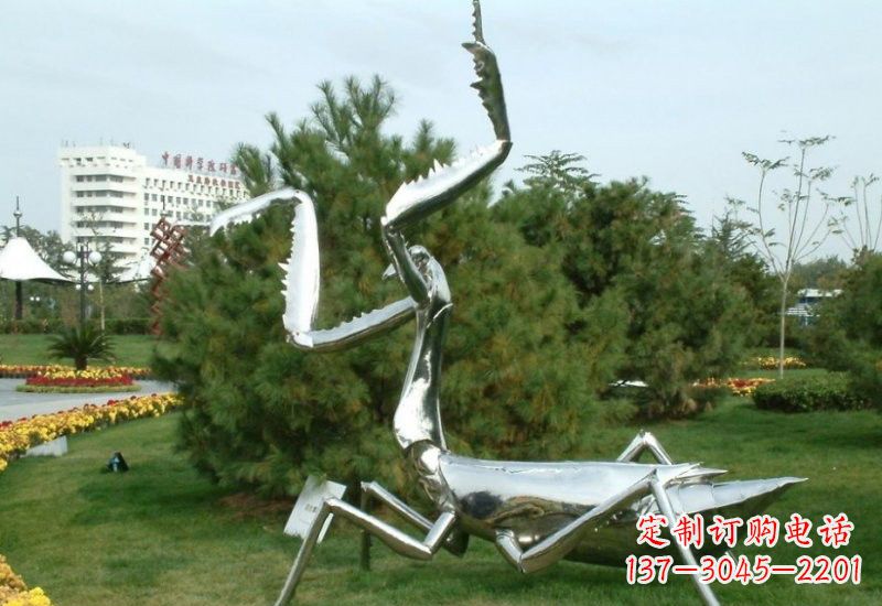 绵阳不锈钢螳螂雕塑艺术的精美结晶