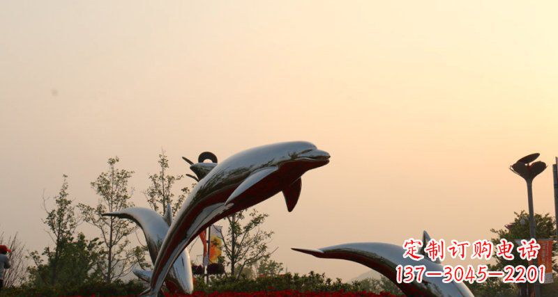 绵阳不锈钢海豚雕塑跳跃的美丽