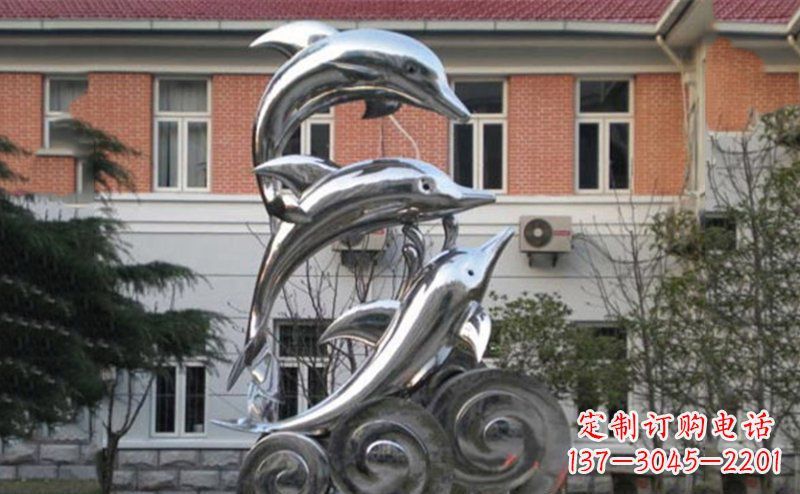 绵阳不锈钢跳跃海豚雕塑
