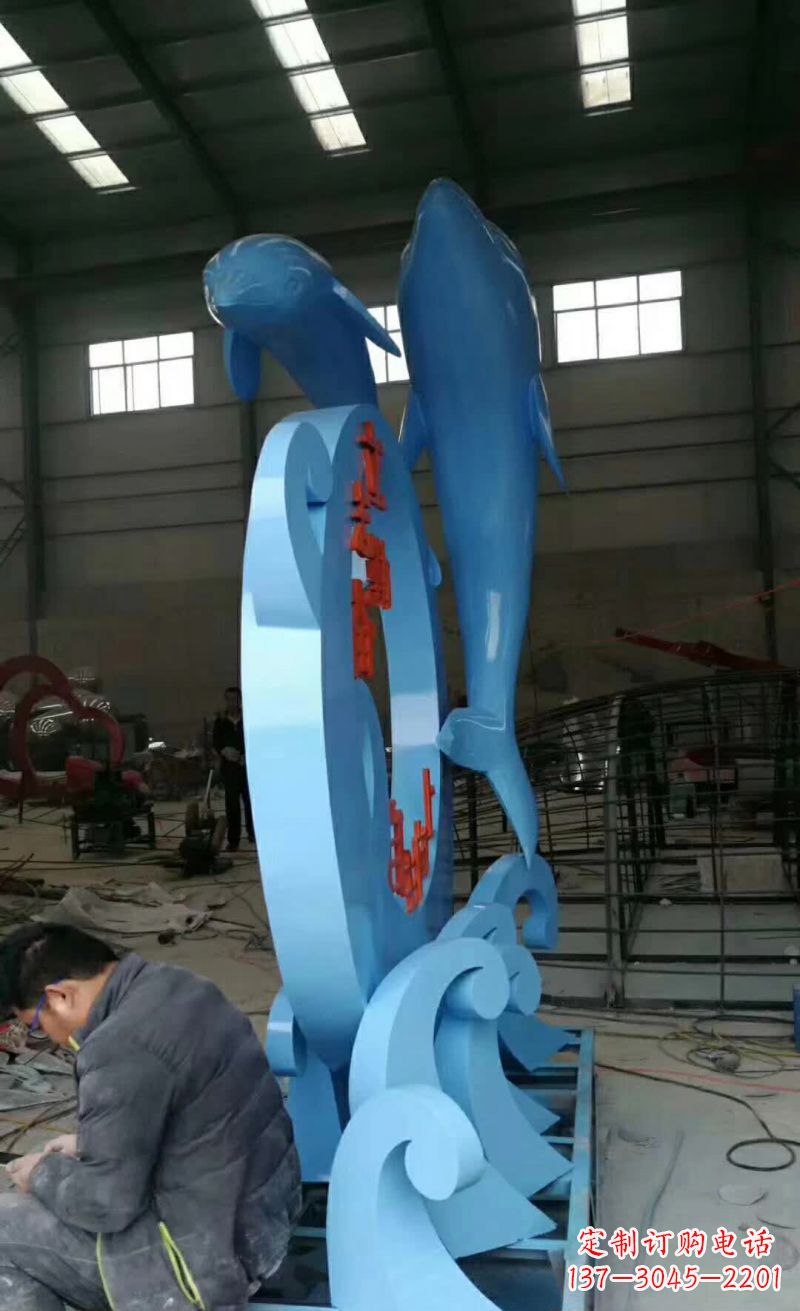 绵阳不锈钢海豚雕塑精致优雅的艺术品