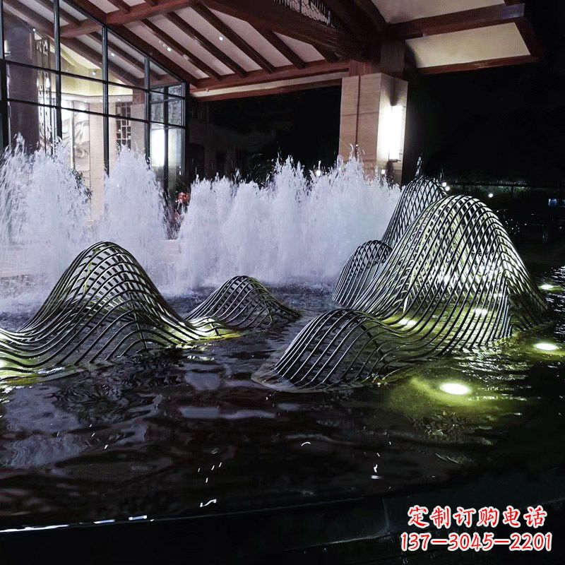 绵阳不锈钢铁艺水景假山精美雕塑艺术