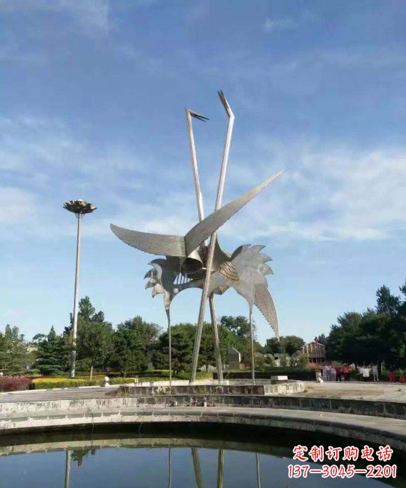 绵阳不锈钢铁艺仙鹤雕塑——百年传承