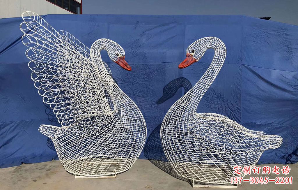 绵阳不锈钢网格天鹅雕塑公园园林的精美装饰