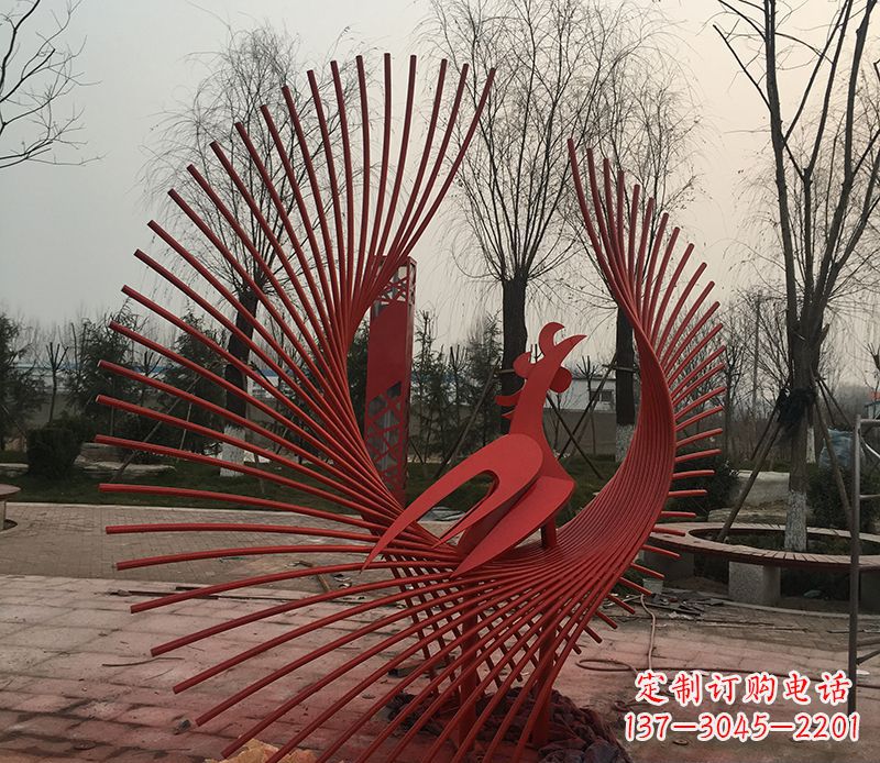 绵阳不锈钢网状凤凰雕塑精美的艺术之作