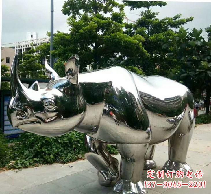绵阳不锈钢犀牛雕塑传承自然之美